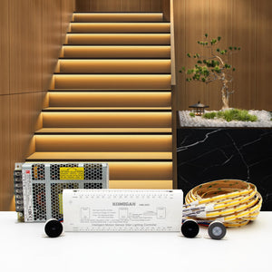 KOMIGAN Motion Sensor LED Stair Light Kit KMG-3233, 60 Inches Long Cuttable COB LED Light Strip for Indoor Stair Lighting, Warm White 3000K